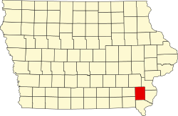 Map of Iowa highlighting Henry County